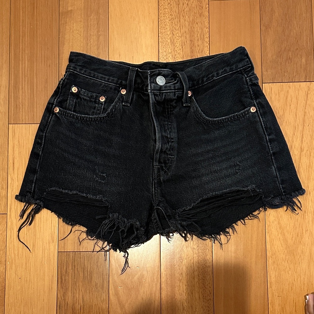Levi's 501 Washed Black Jean Shorts